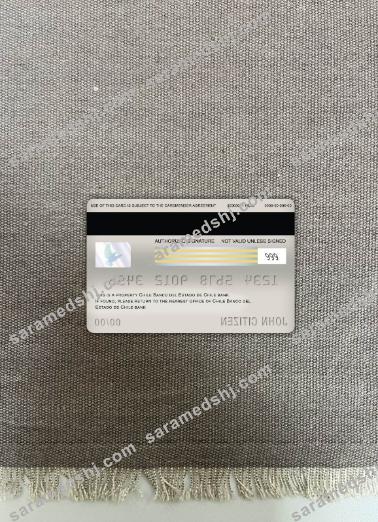 Chile banco del estado de chile bank visa debit card photolook back